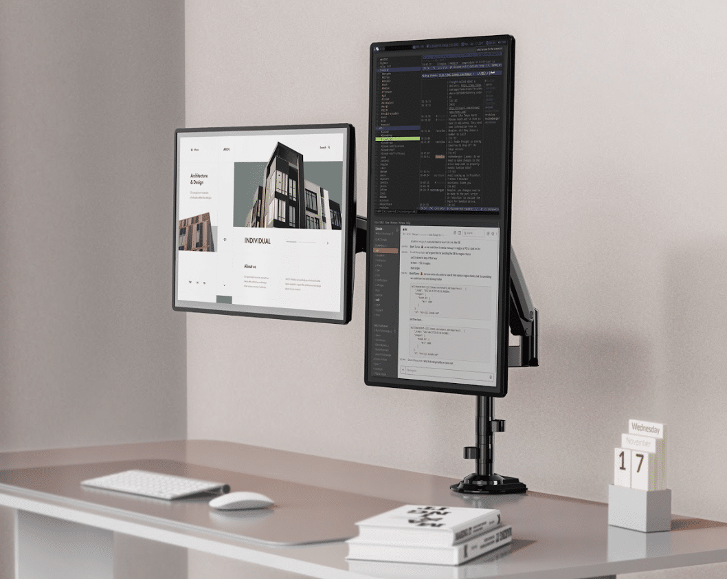 Dual Monitor Swivel Desk Mount For 17"-27" Screens (H180) V2