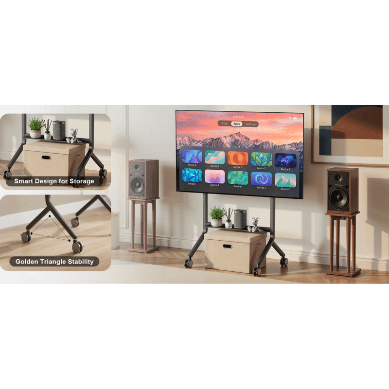 Heavy Duty Mobile TV Cart Stand for 65”-95”TV's (P100)