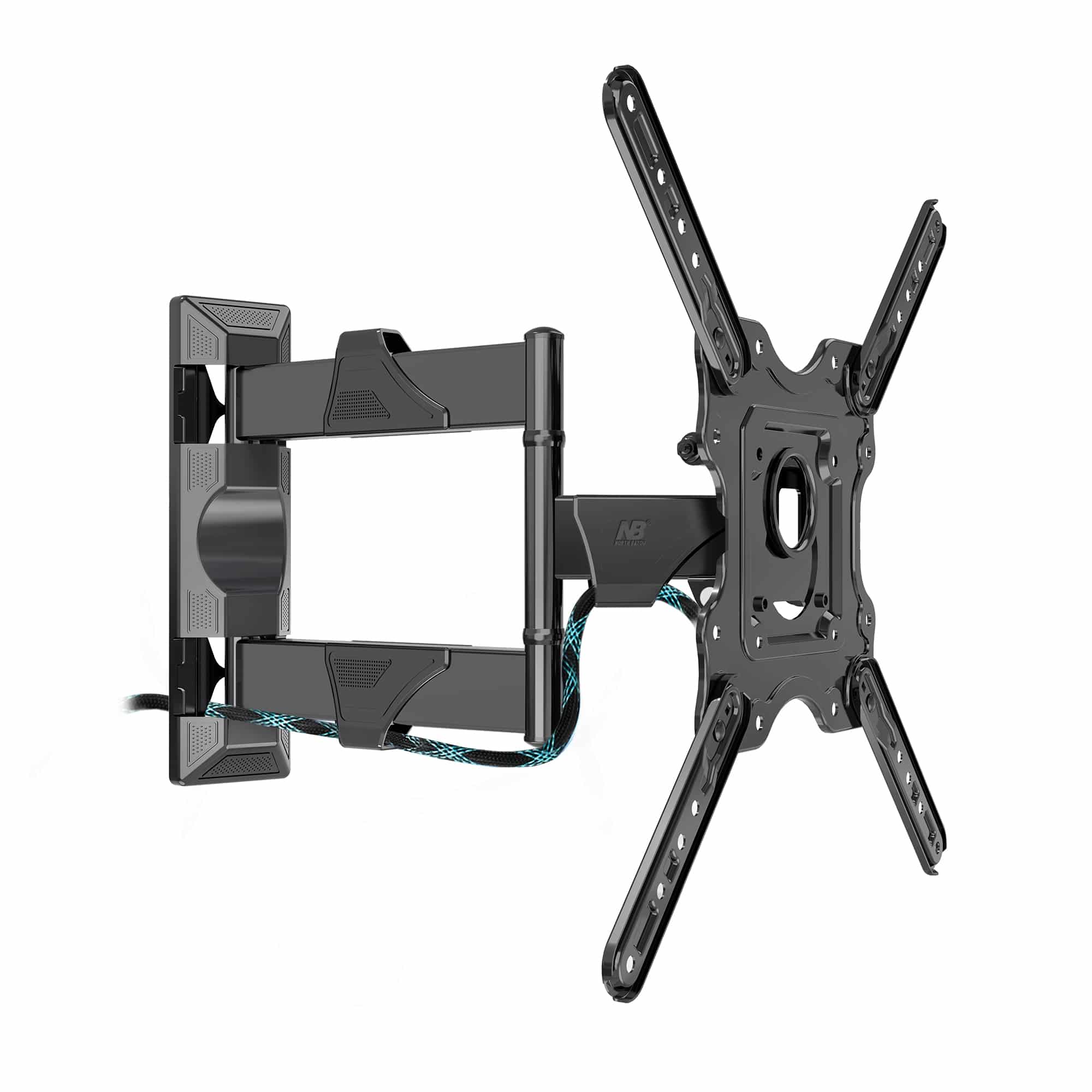 Full Motion Articulating TV Wall Mount Bracket for 32″-55″ LED LCD Plasma Flat Screen Monitor up to 70 lbs Black P4