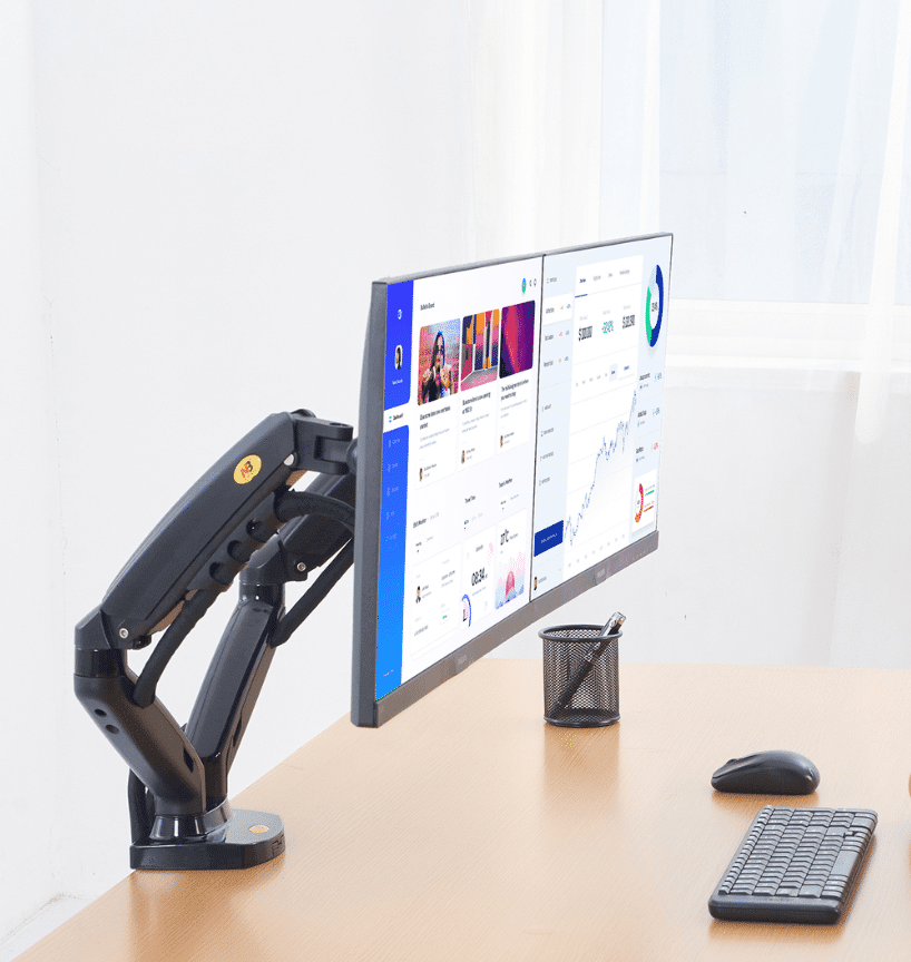 Dual Gas Strut Desktop Monitor mount for 17” - 27” monitors (F160)