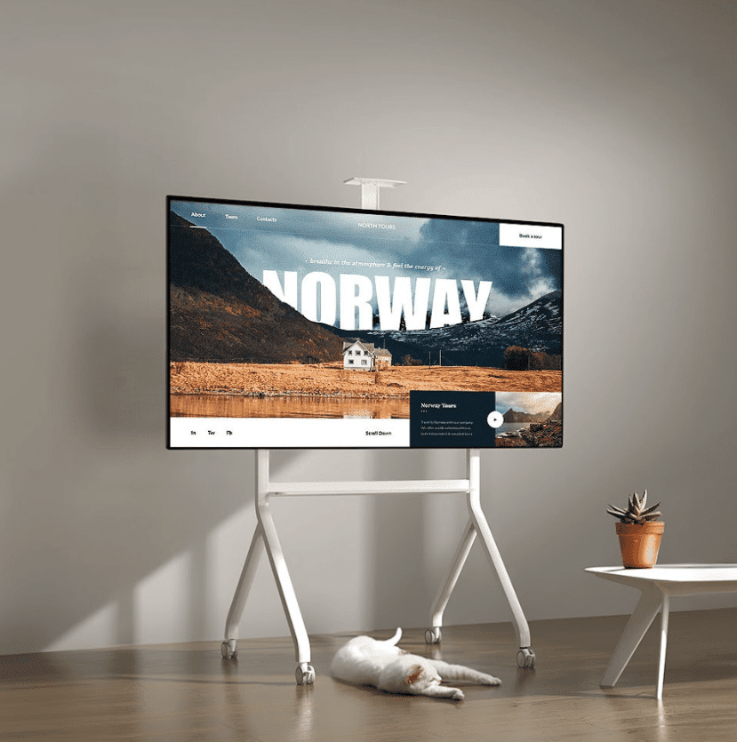 Heavy Duty TV Mobile Cart for 60" - 100" TV's - White (P200)