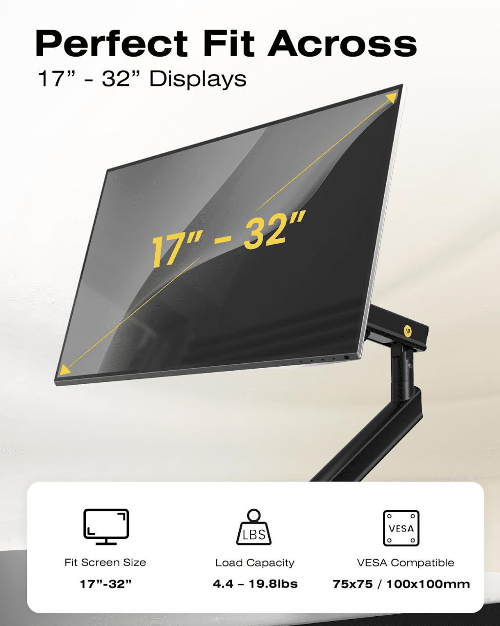 Mechanical Spring Monitor Arm for 17”–32” Screens (A5-B)