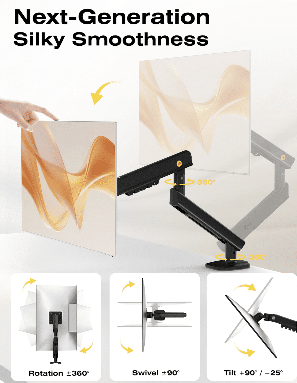 Mechanical Spring Monitor Arm for 17”–32” Screens (A5-B)