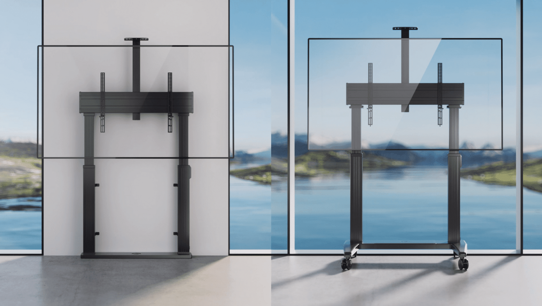North Bayou Motorised TV Cart for Large 75"120" TV's ( T100 )