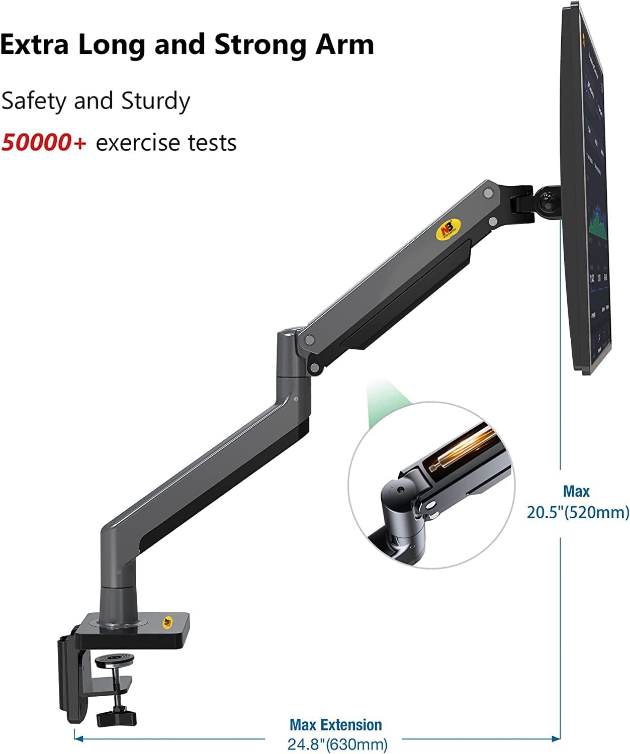 North Bayou Ultra Wide Full Motion Swivel Dual Monitor Mount for 22''-32''- Black (G35)