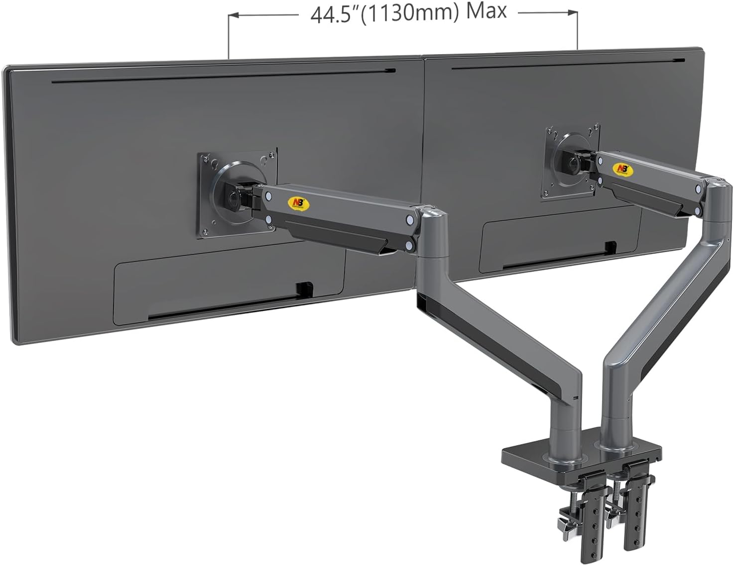 North Bayou Ultra Wide Full Motion Swivel Dual Monitor Mount for 22''-32''- Black (G35)