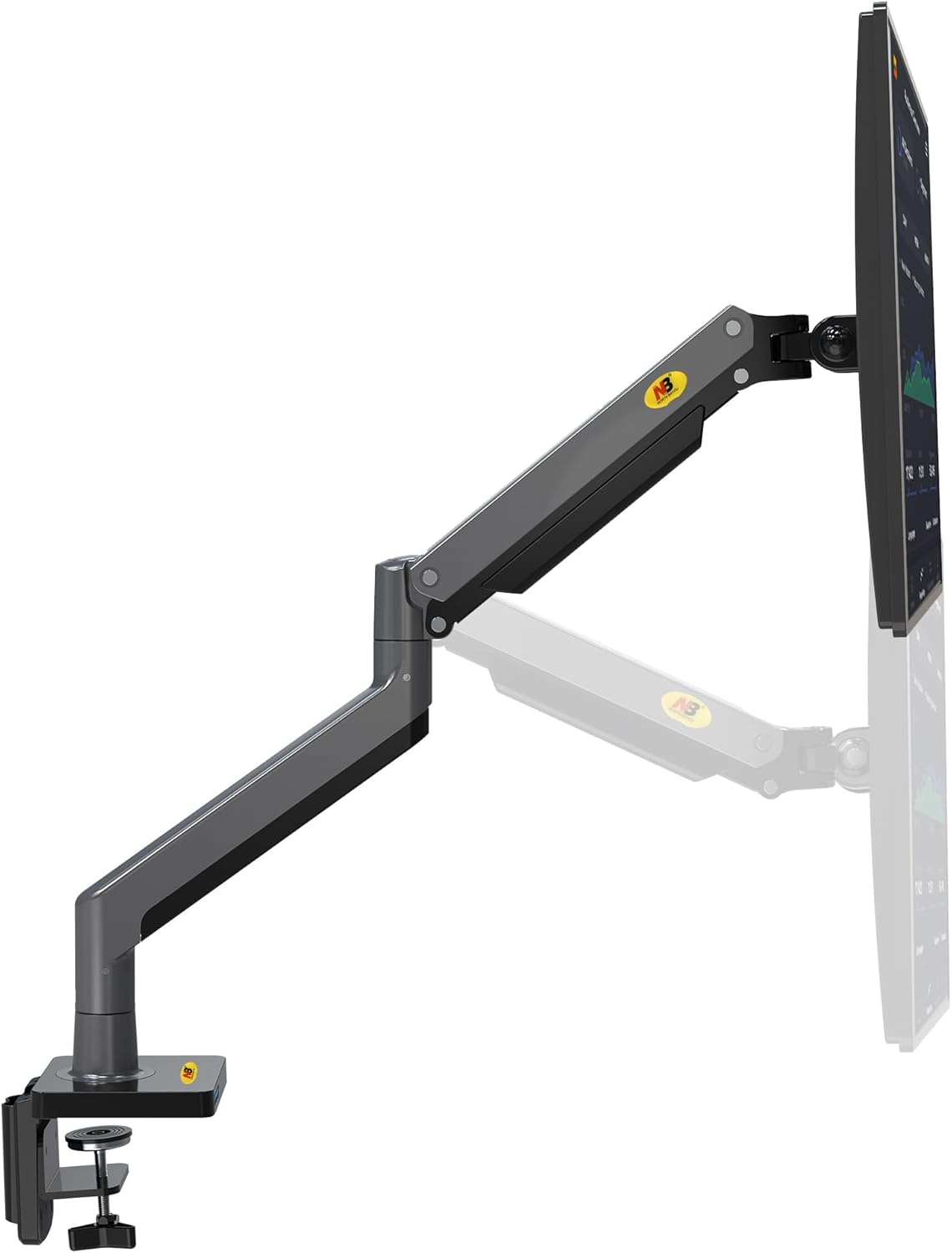 North Bayou Ultra Wide Full Motion Swivel Dual Monitor Mount for 22''-32''- Black (G35)